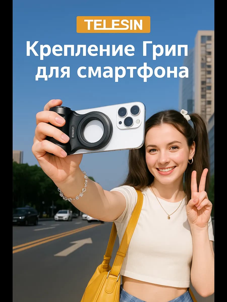 Магнитный держатель грип для видеосъемки на телефон
