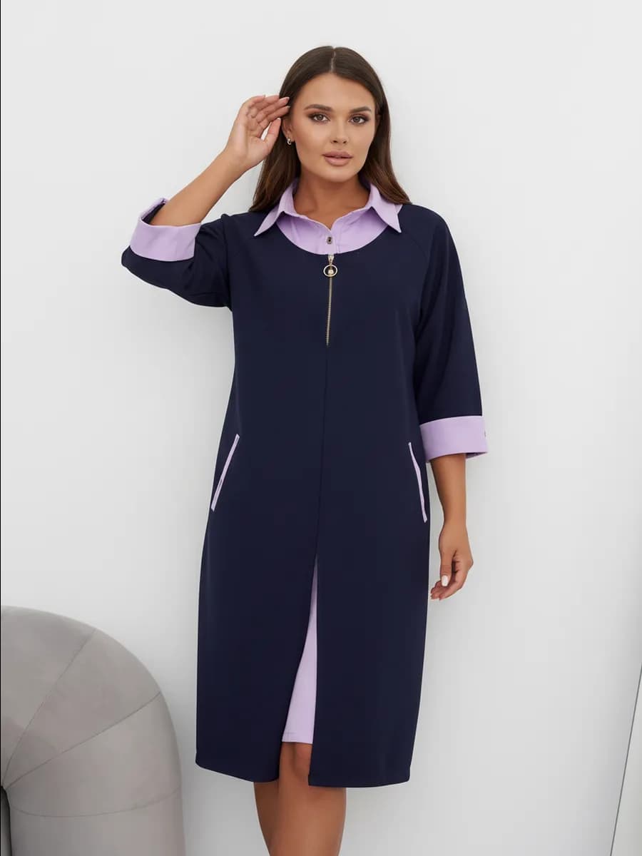 Платье с длинным рукавом офисное