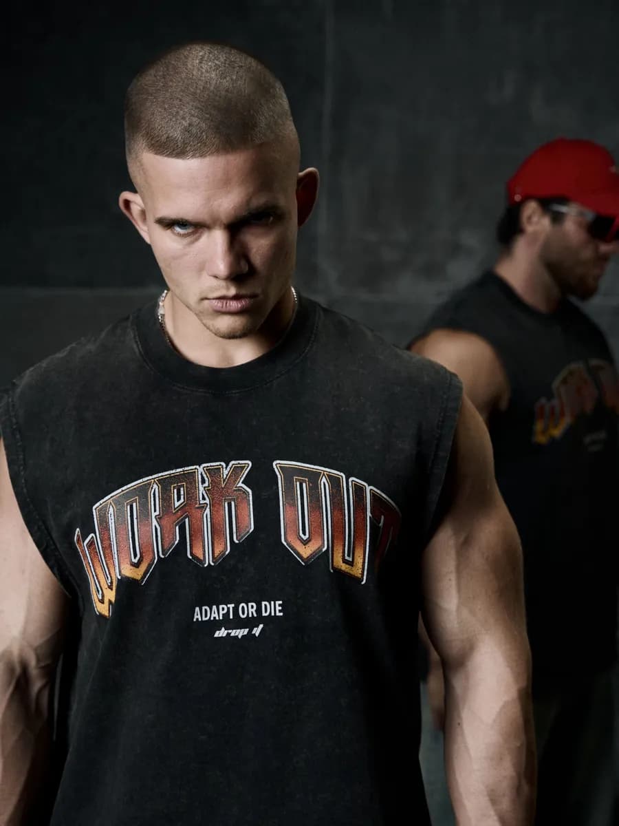 Майка спортивная оверсайз хлопок Work out