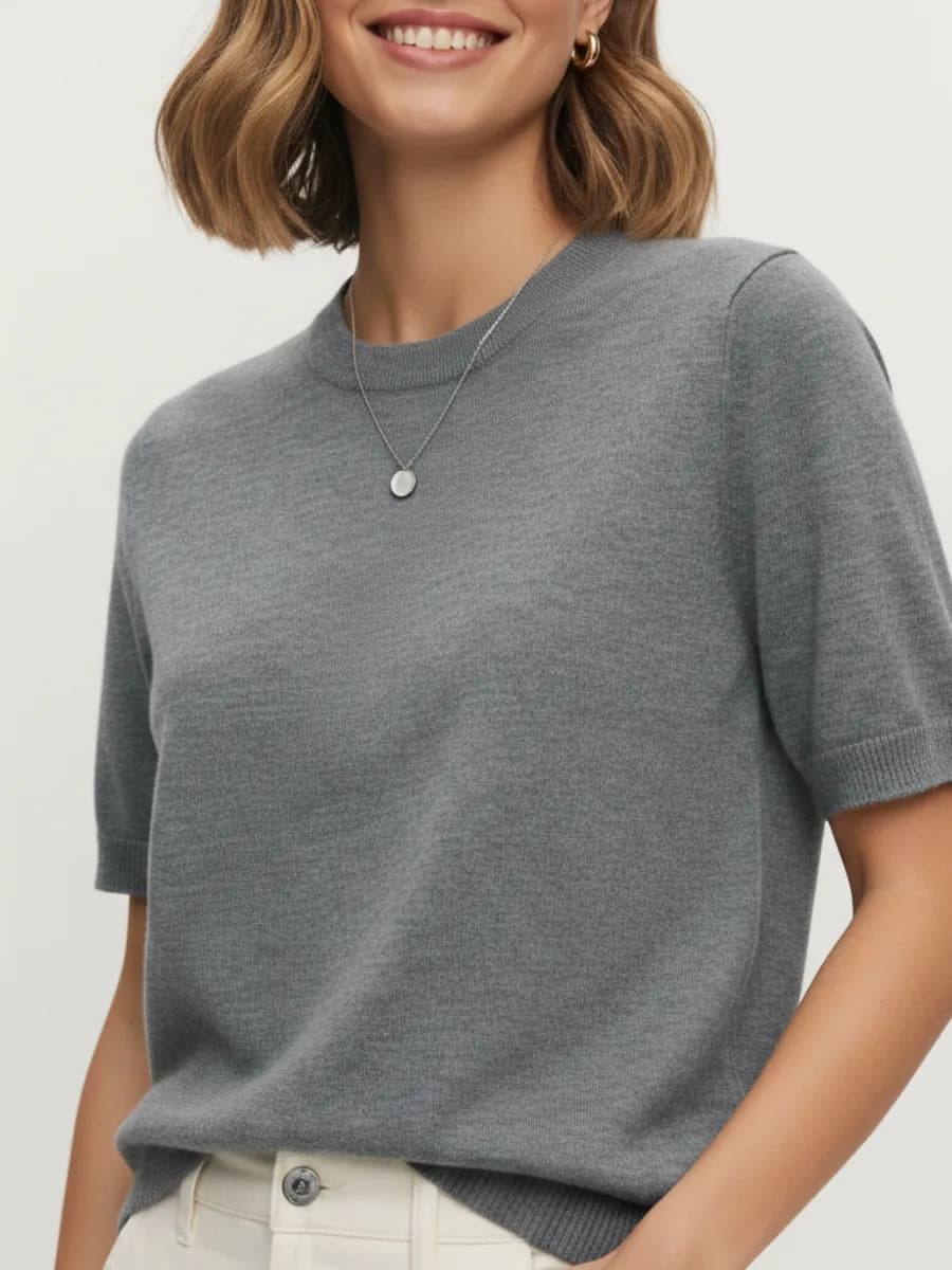 Джемпер с коротким рукавом трикотажный