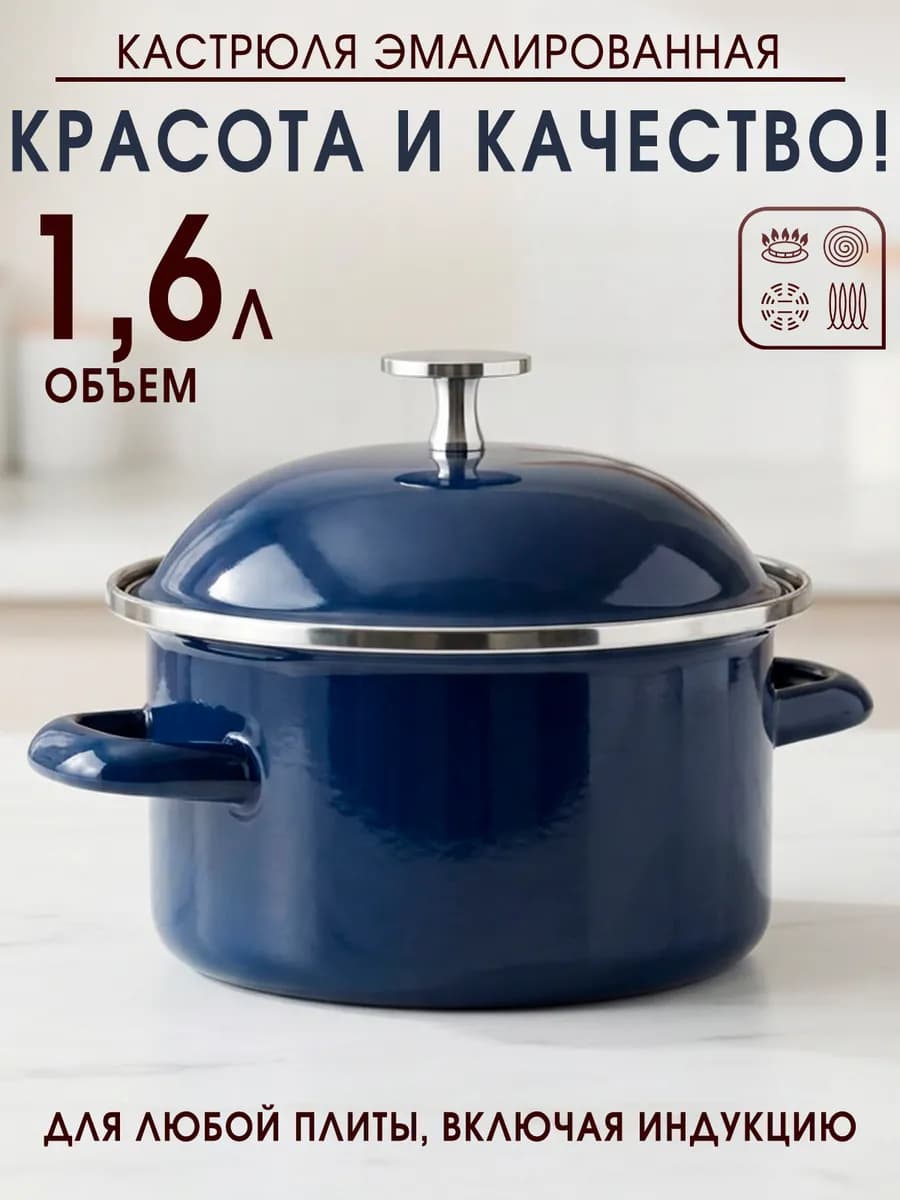 Кастрюля для индукционной плиты 18см 1,6л