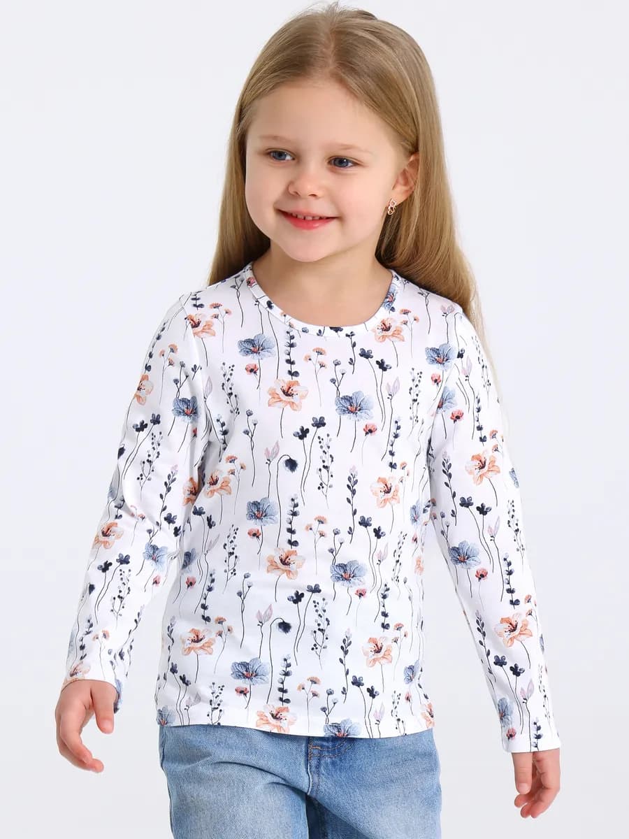 Лонгслив с принтом в садик хлопок 100%