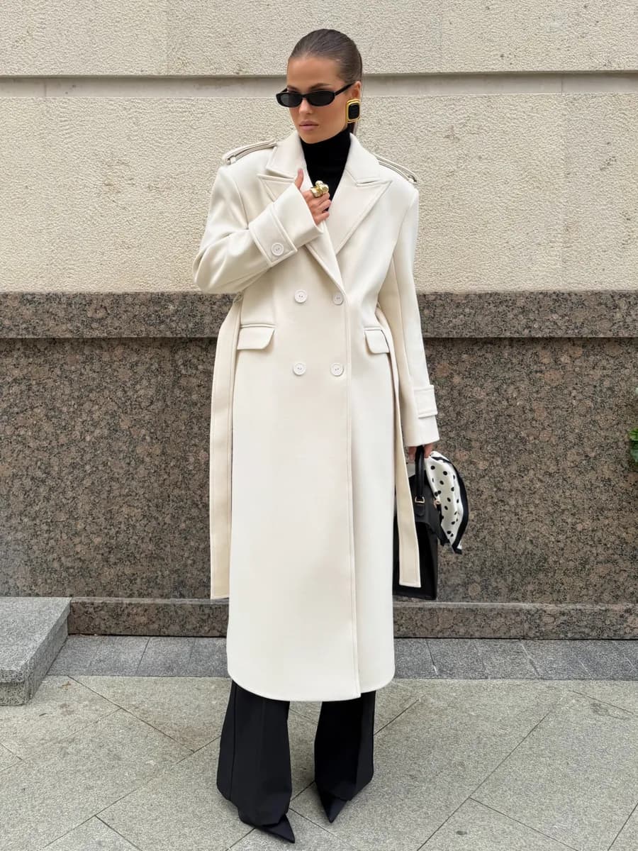 Пальто длинное демисезонное