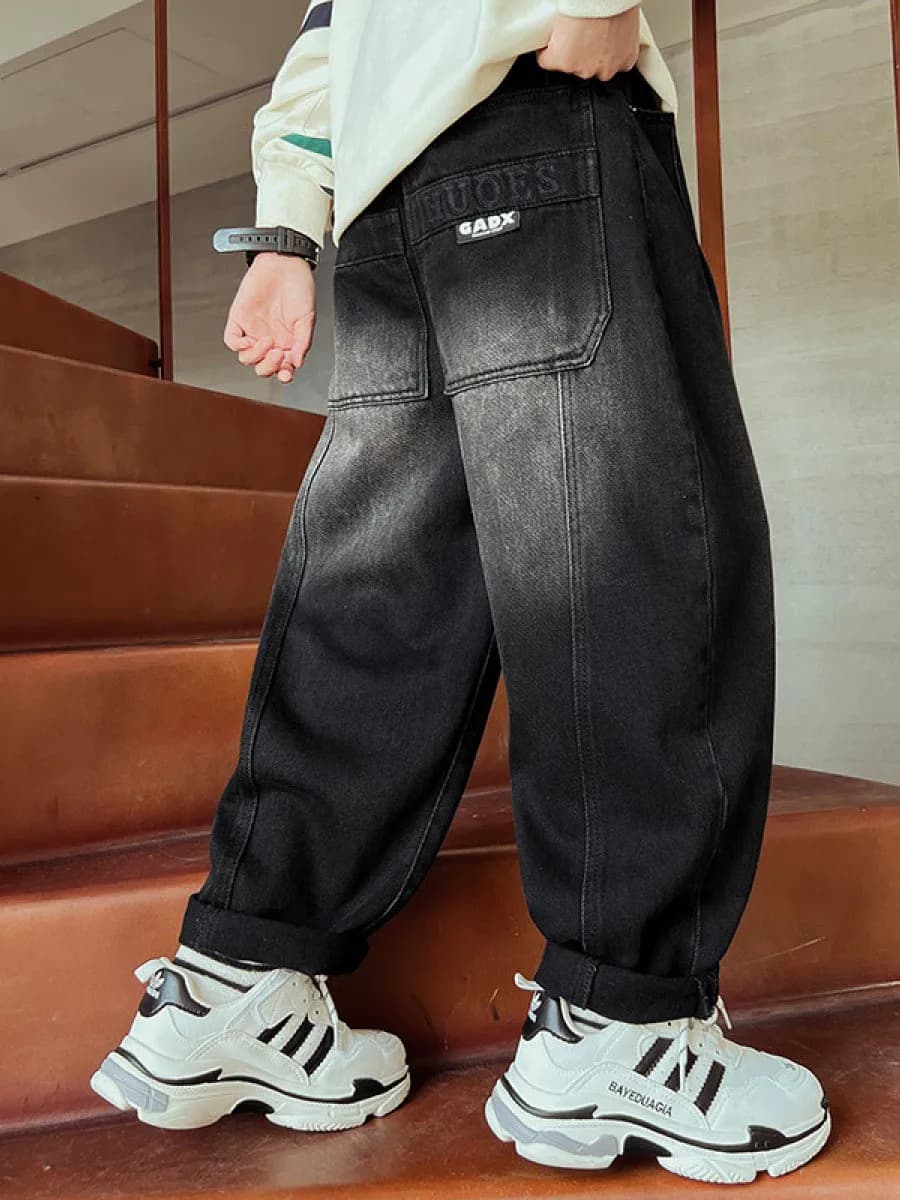 Джинсы багги подростковые школьные