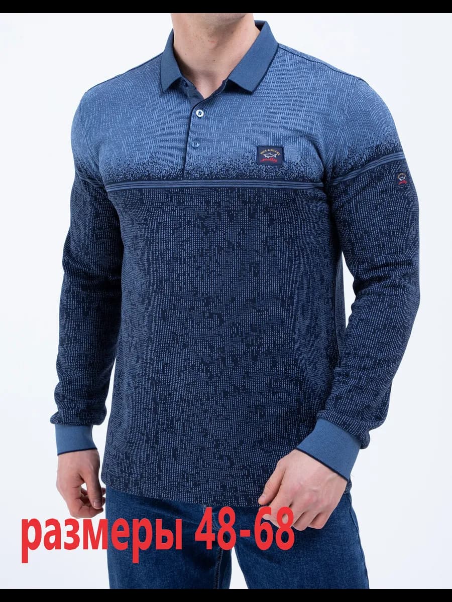 футболка-поло с длинным рукавом