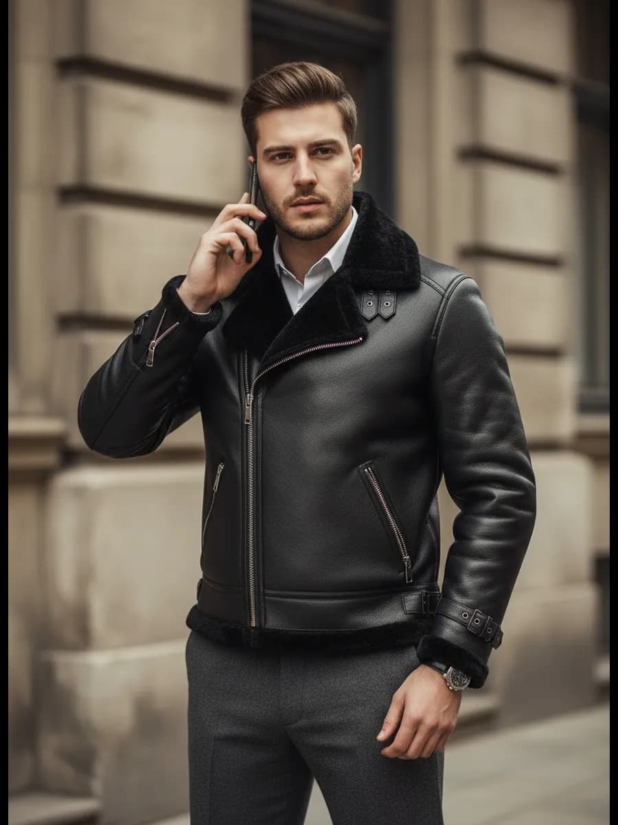 Дубленка кожаная зимняя демисезонная