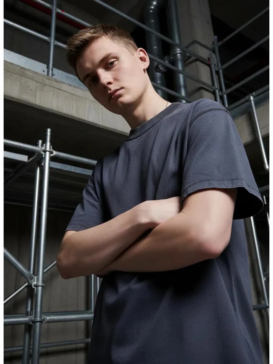 Футболка свободная с вареным эффектом - фото 1