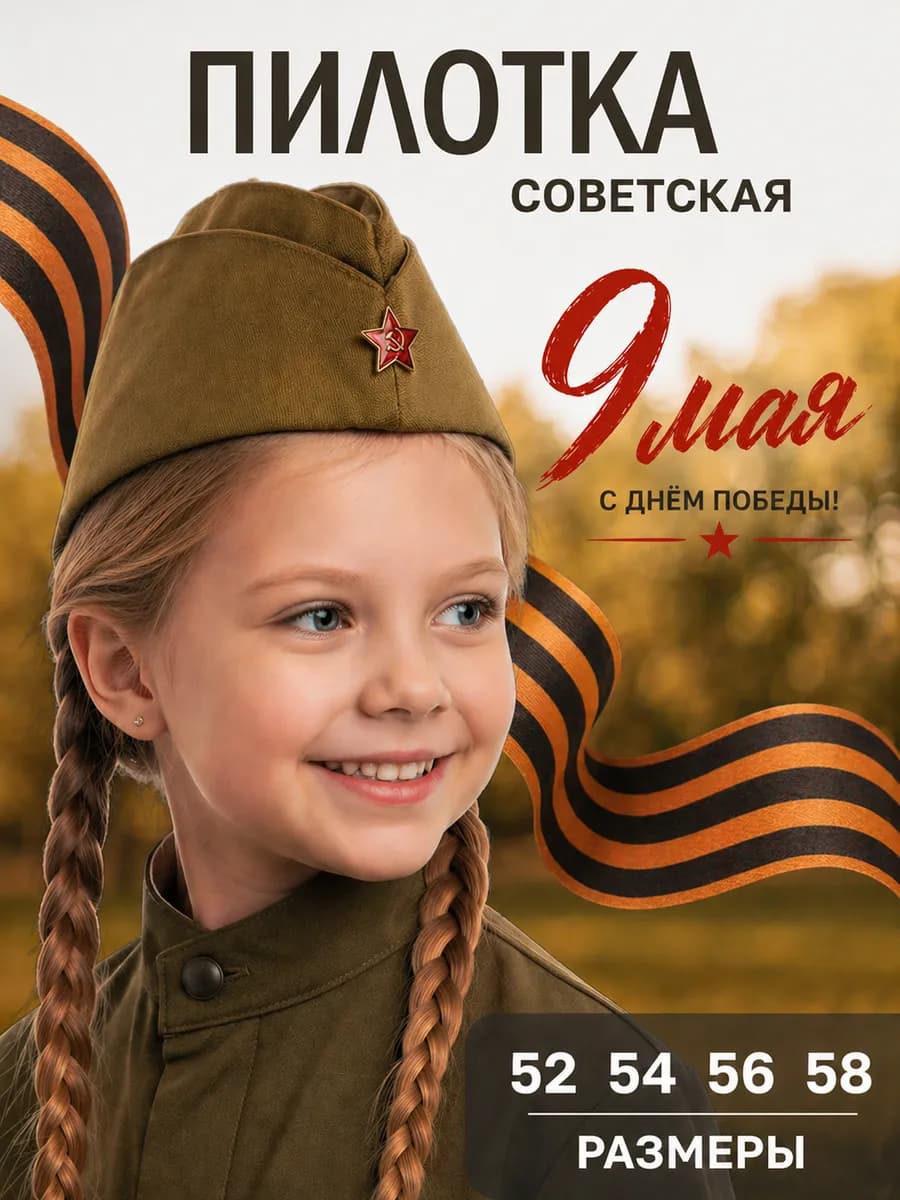 Пилотка военная со звездой