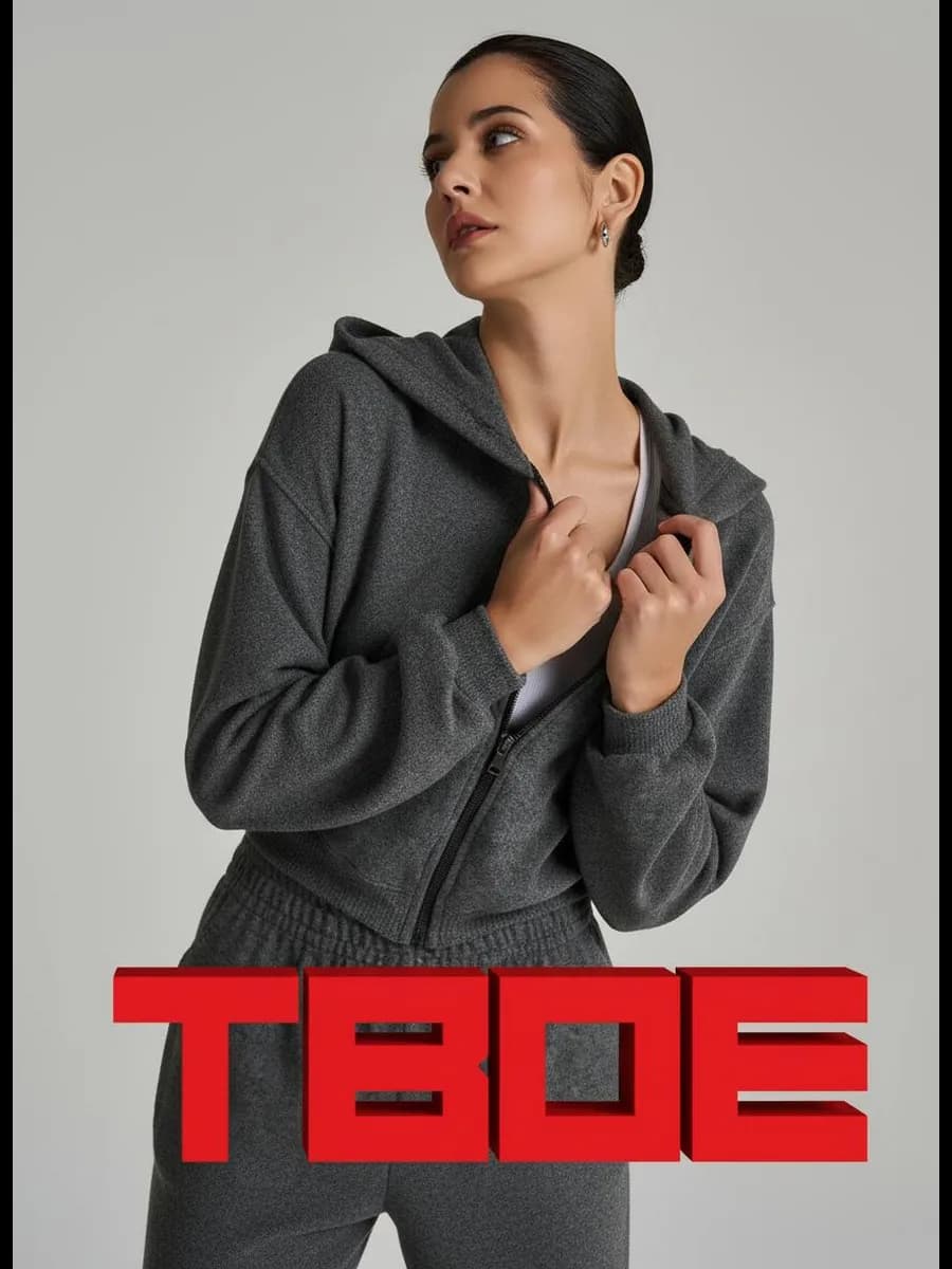 Трикотажное зип худи с начесом