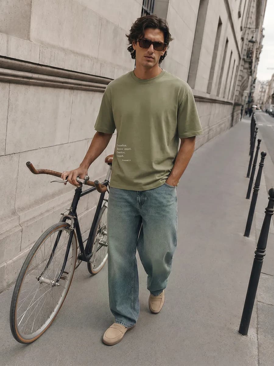 Джинсы BAGGY FIT свободные с эффектом стирки