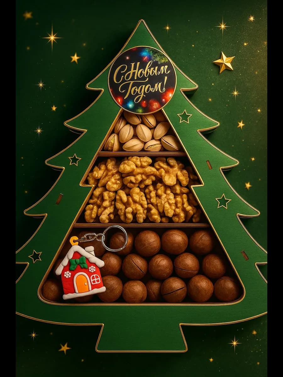 Набор орехов в подарочной упаковке "Елочка"