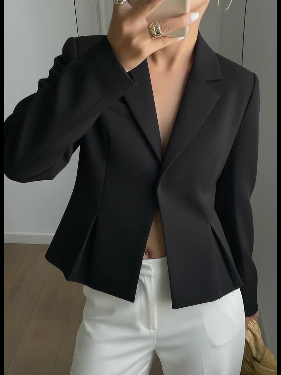 Пиджак женский приталенный укороченный