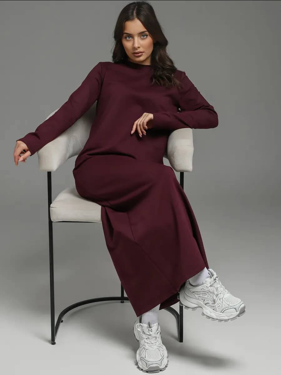 Платье макси с длинным рукавом