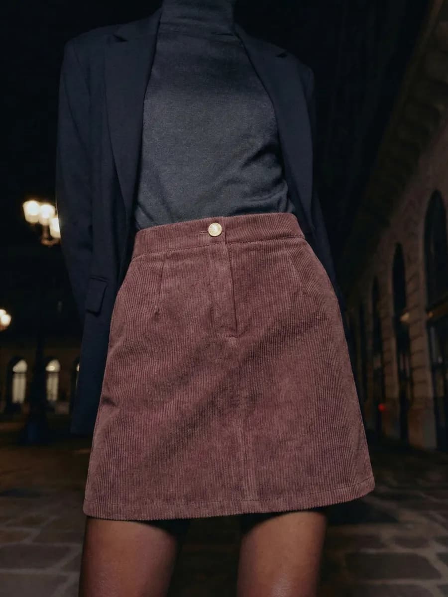 Юбка вельветовая мини