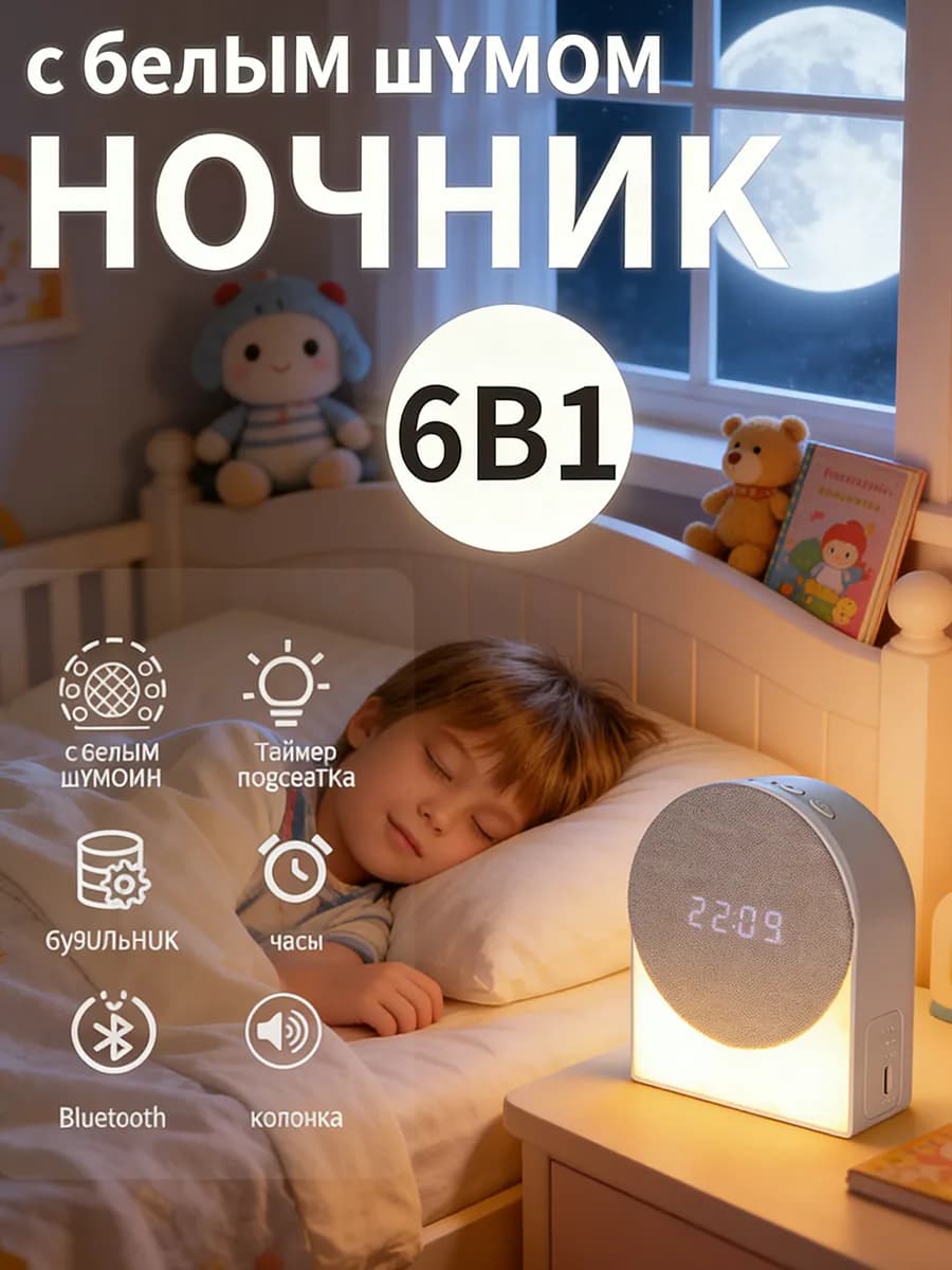 Детский ночник с белым шумом для сна