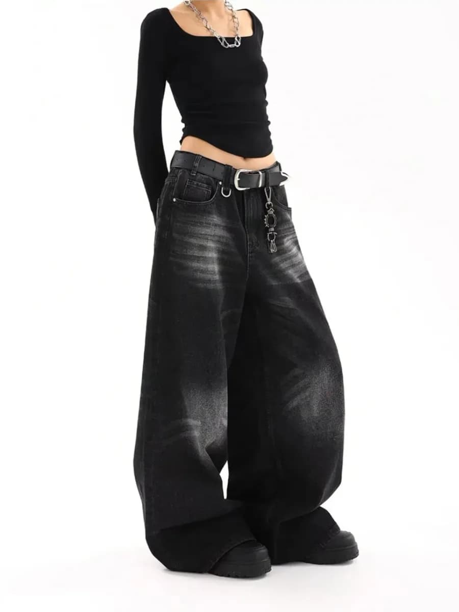 Широкие джинсы винтаж багги трубы y2k