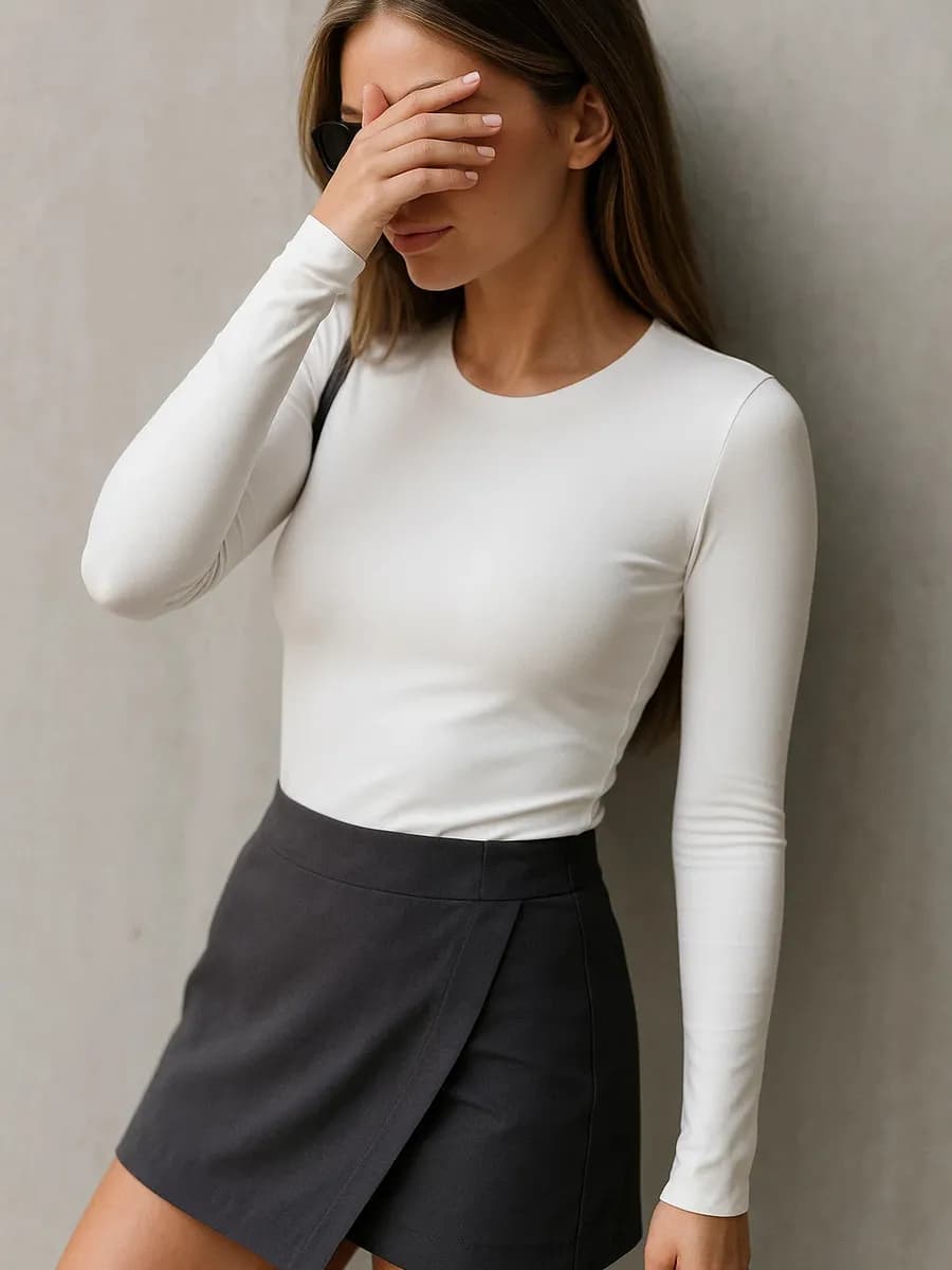 Лонгслив облегающий с длинным рукавом скимс