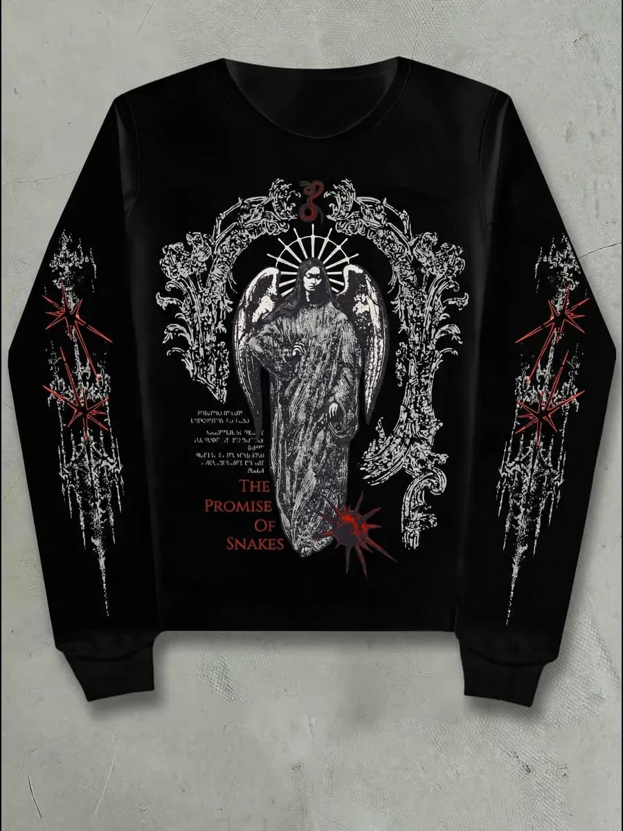 Лонгслив оверсайз с принтом y2k