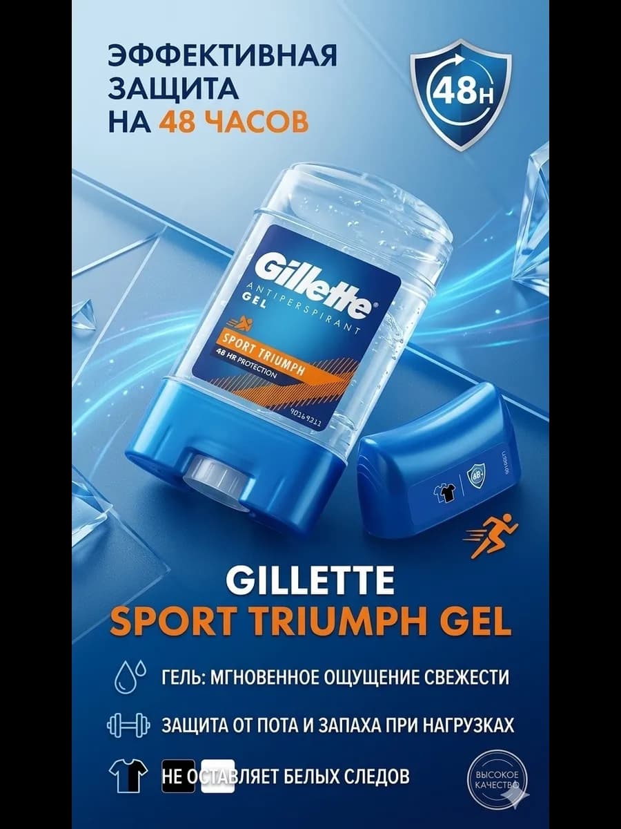 Джиллетт дезодорант твердый стик гелевый Gillette