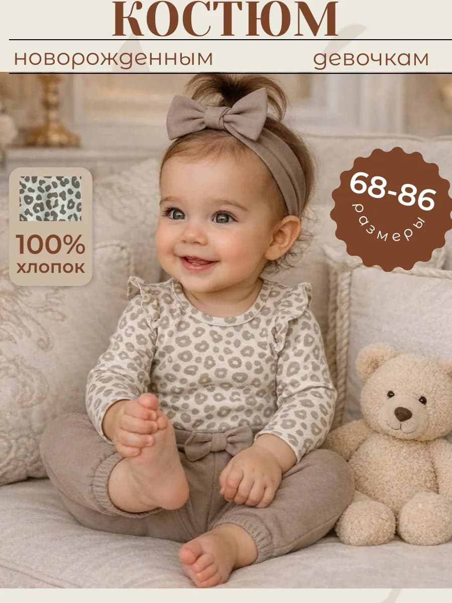 Костюм для новорожденных комплект детский боди и штанишки