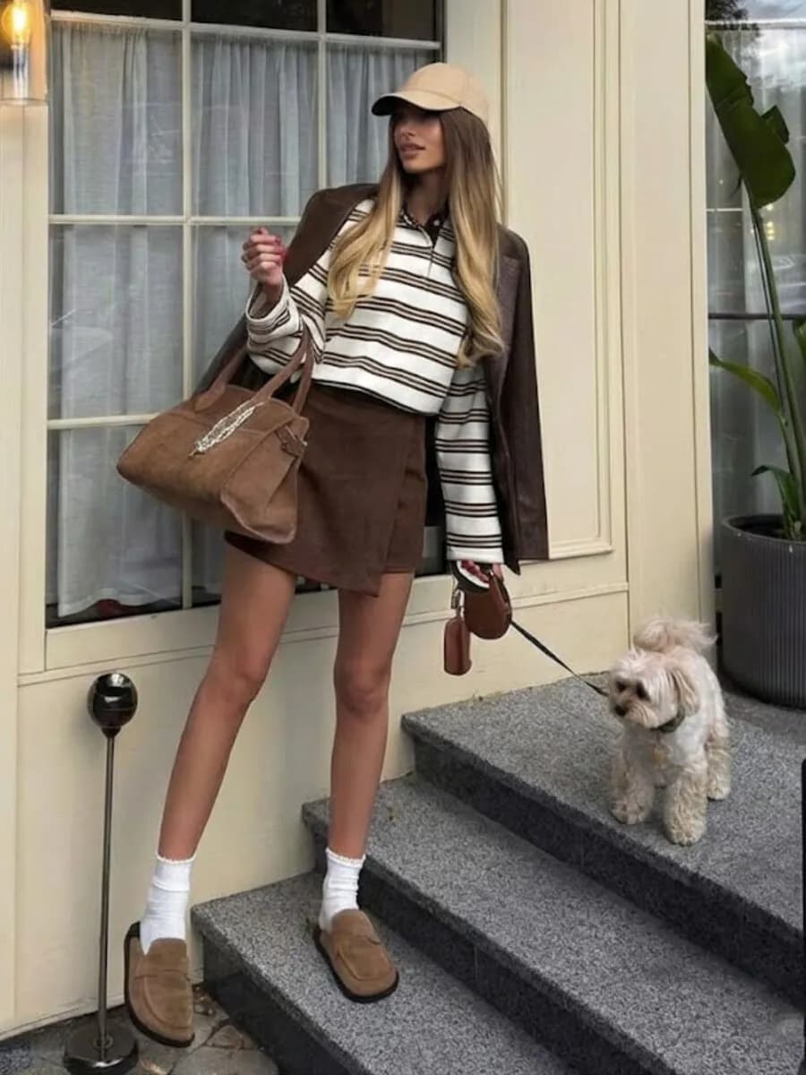 Юбка шорты замшевая мини зимняя на запах теплая