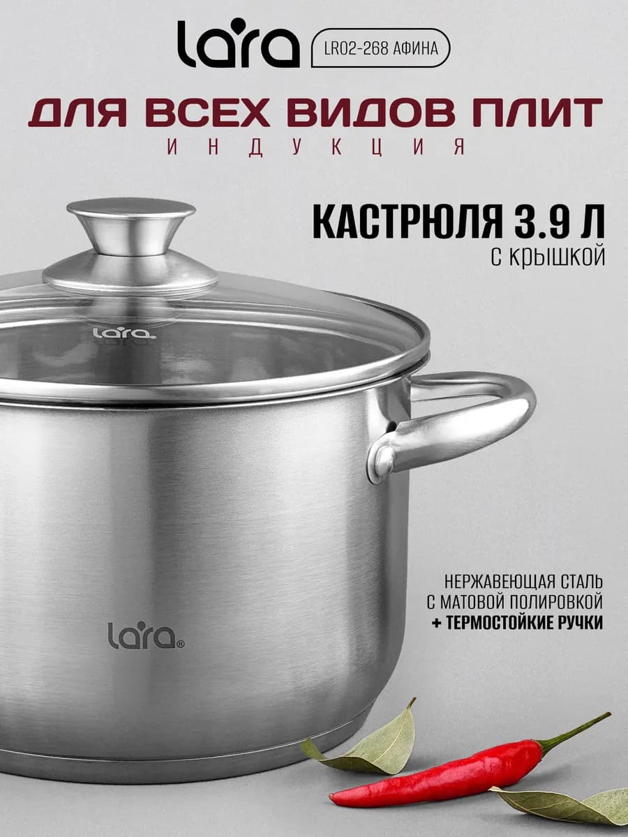 Кастрюля 3,9 л из нержавеющей стали LR02-268