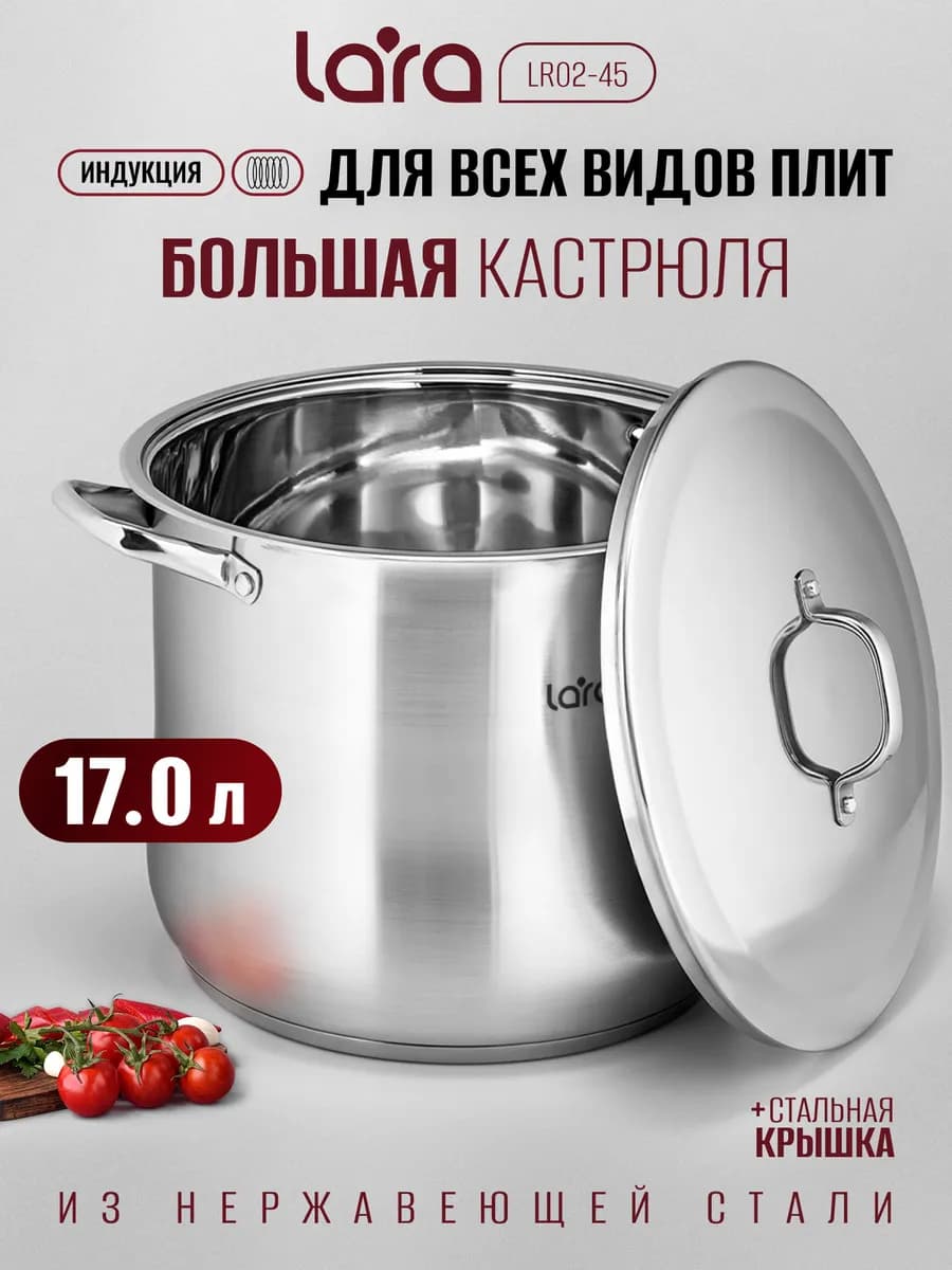 Кастрюля 17 л из нержавеющей стали LR02-45