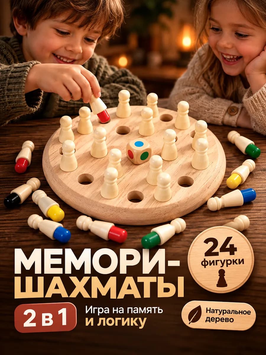 Настольная игра Шахматы для тренировки памяти Мемори