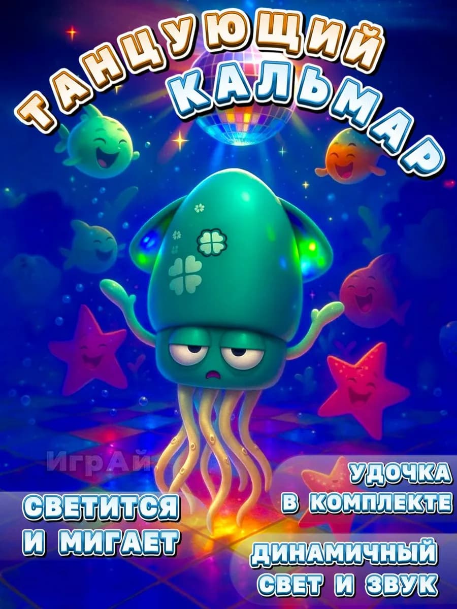 Танцующий осьминог Интерактивная игрушка Танцующий Кальмар