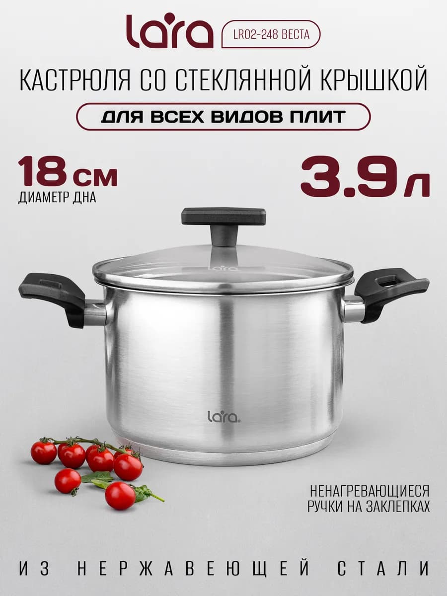 Кастрюля 3,9 л LR02-248 Веста