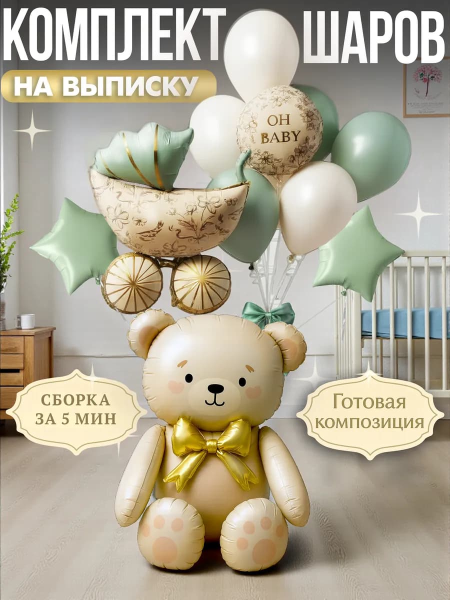 Фотозона шары на выписку новорожденного