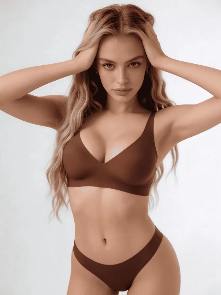 Комплект нижнего белья с пушапом бесшовный