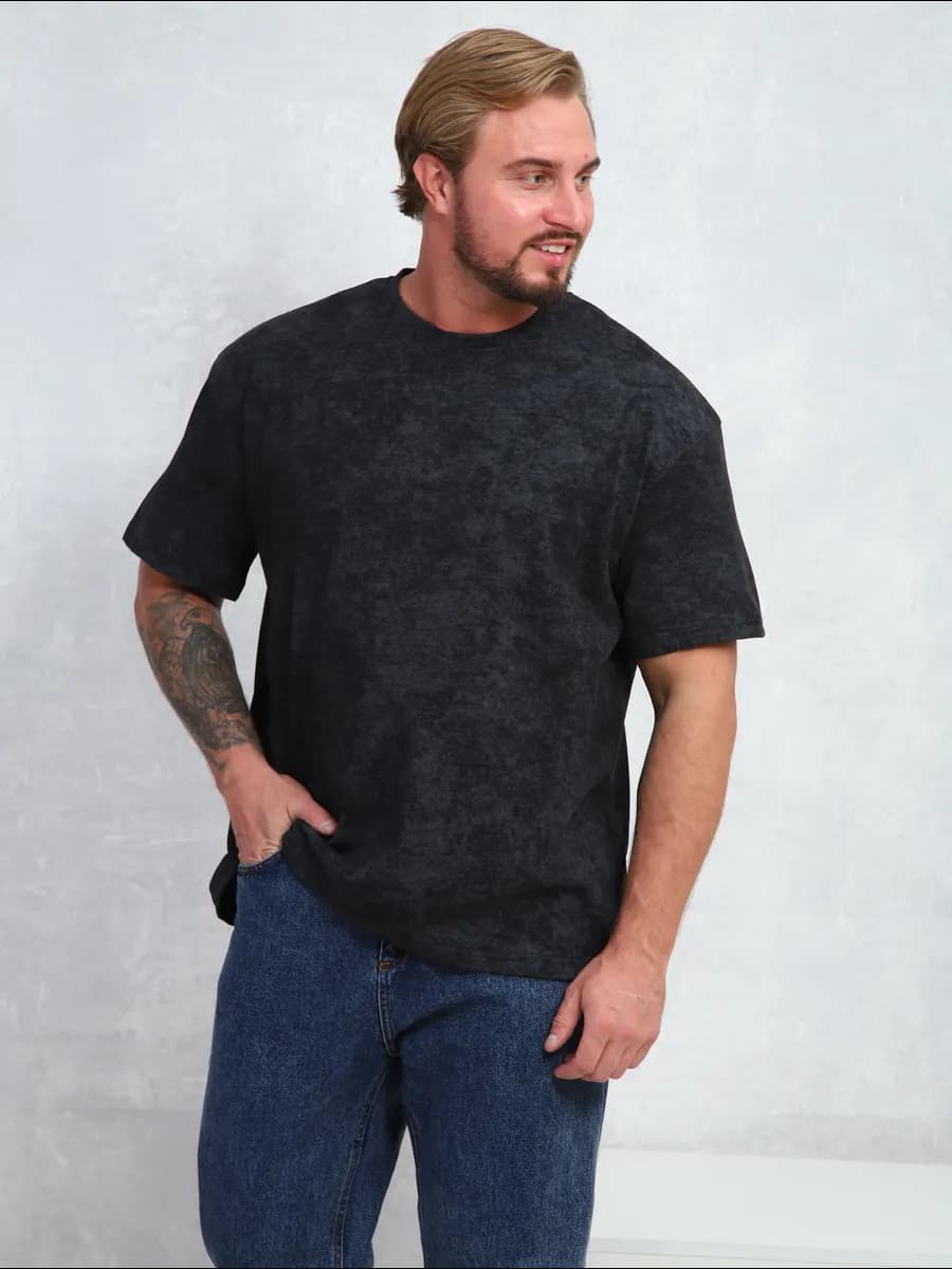 Футболка оверсайз вареный эффект большие размеры