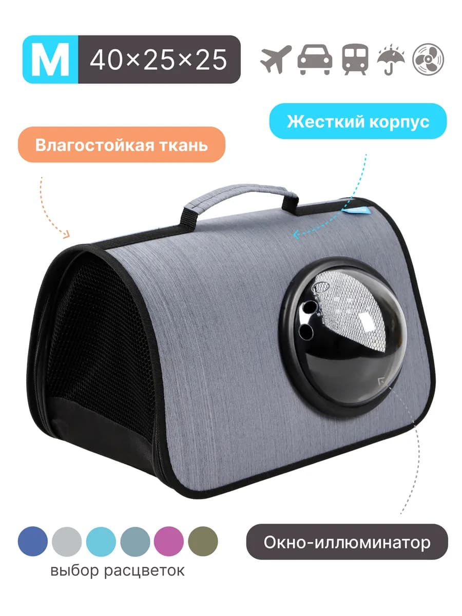 Сумка переноска для кошек и собак с иллюминатором