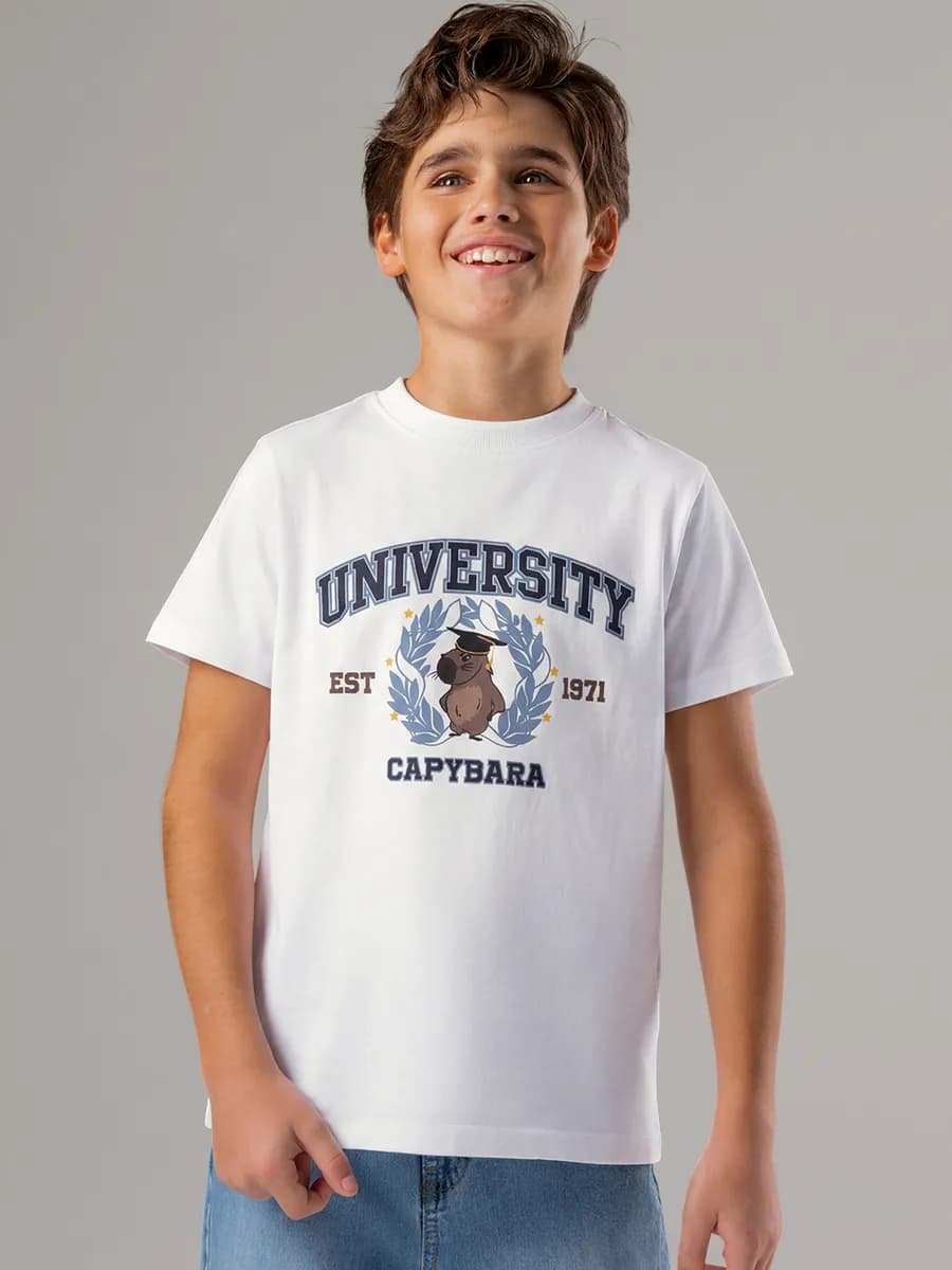 Футболка с принтом Capybara University