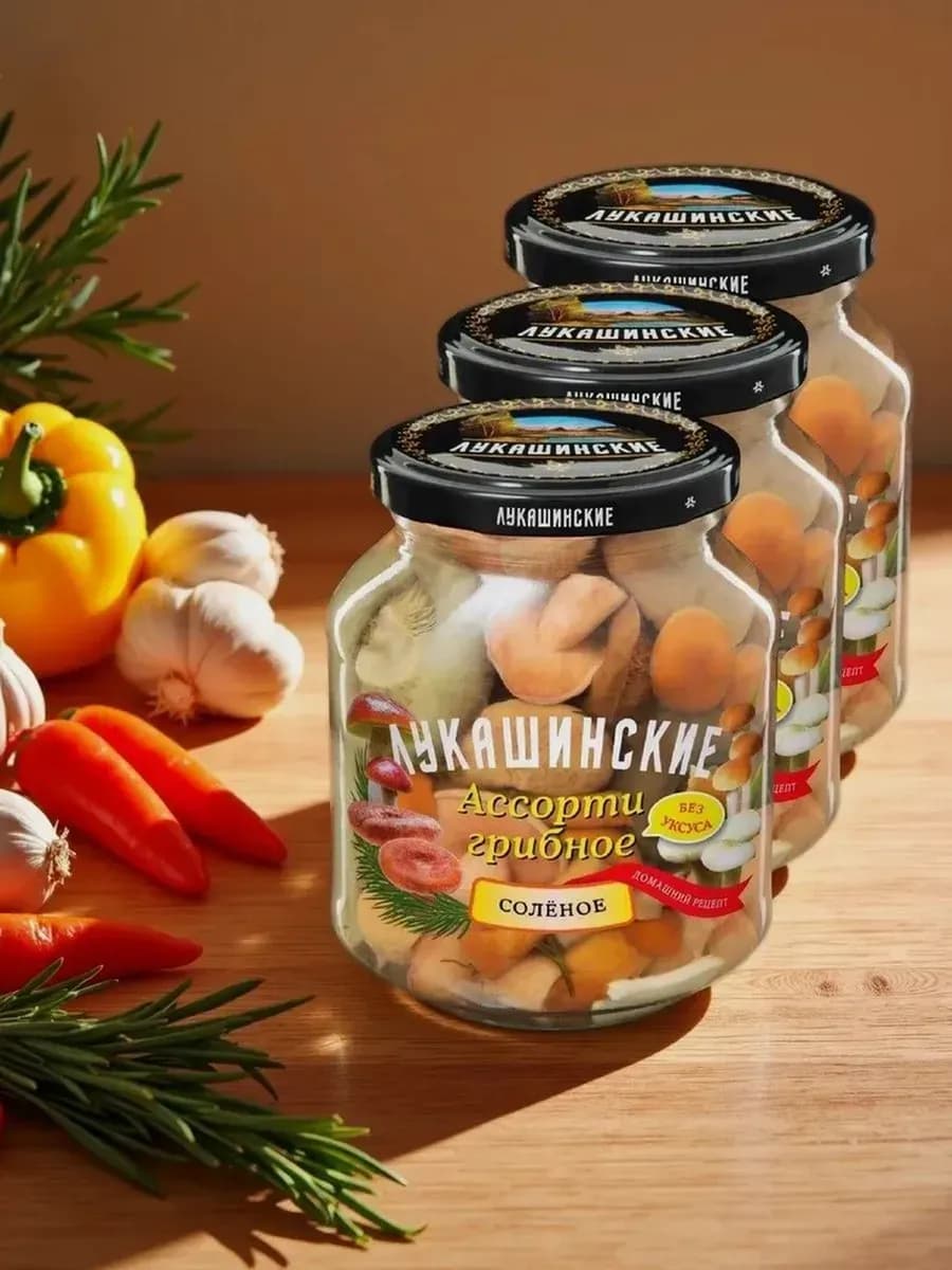 "Ассорти Грибное" соленое 340г.-3банки