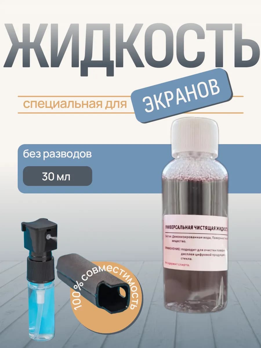 Сменная жидкость для карманного спрея очистителя экранов