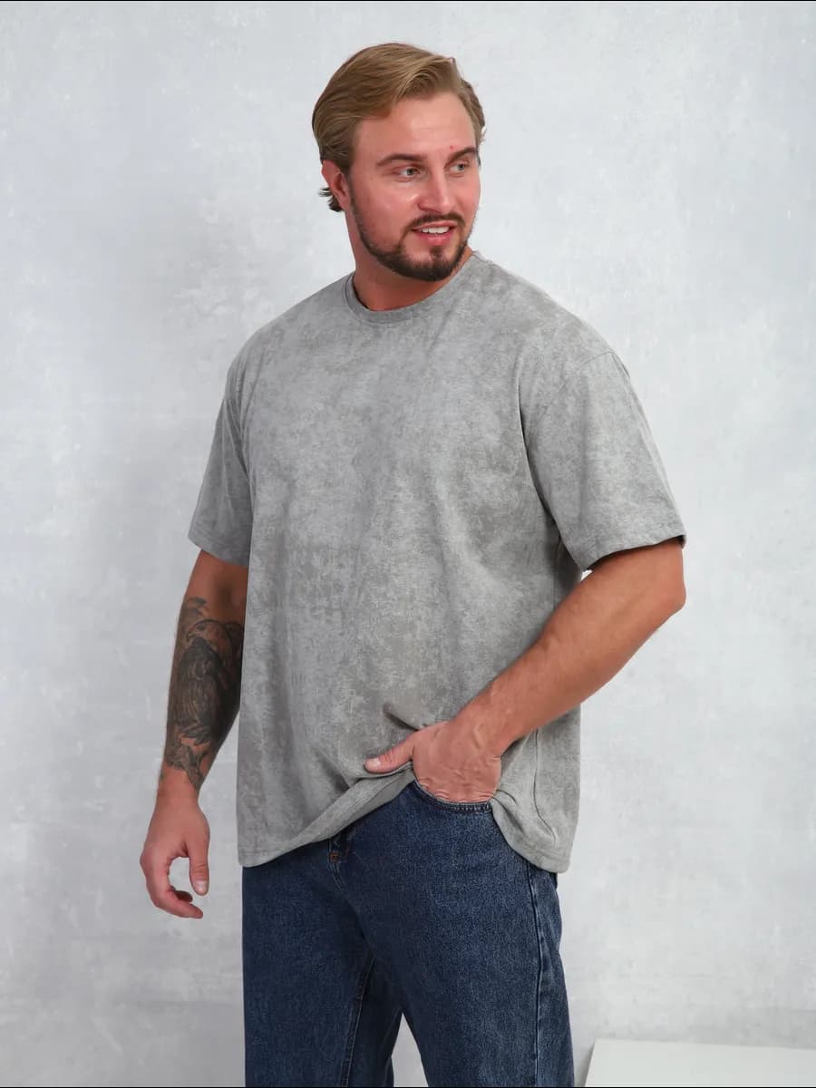 Футболка оверсайз вареный эффект большие размеры