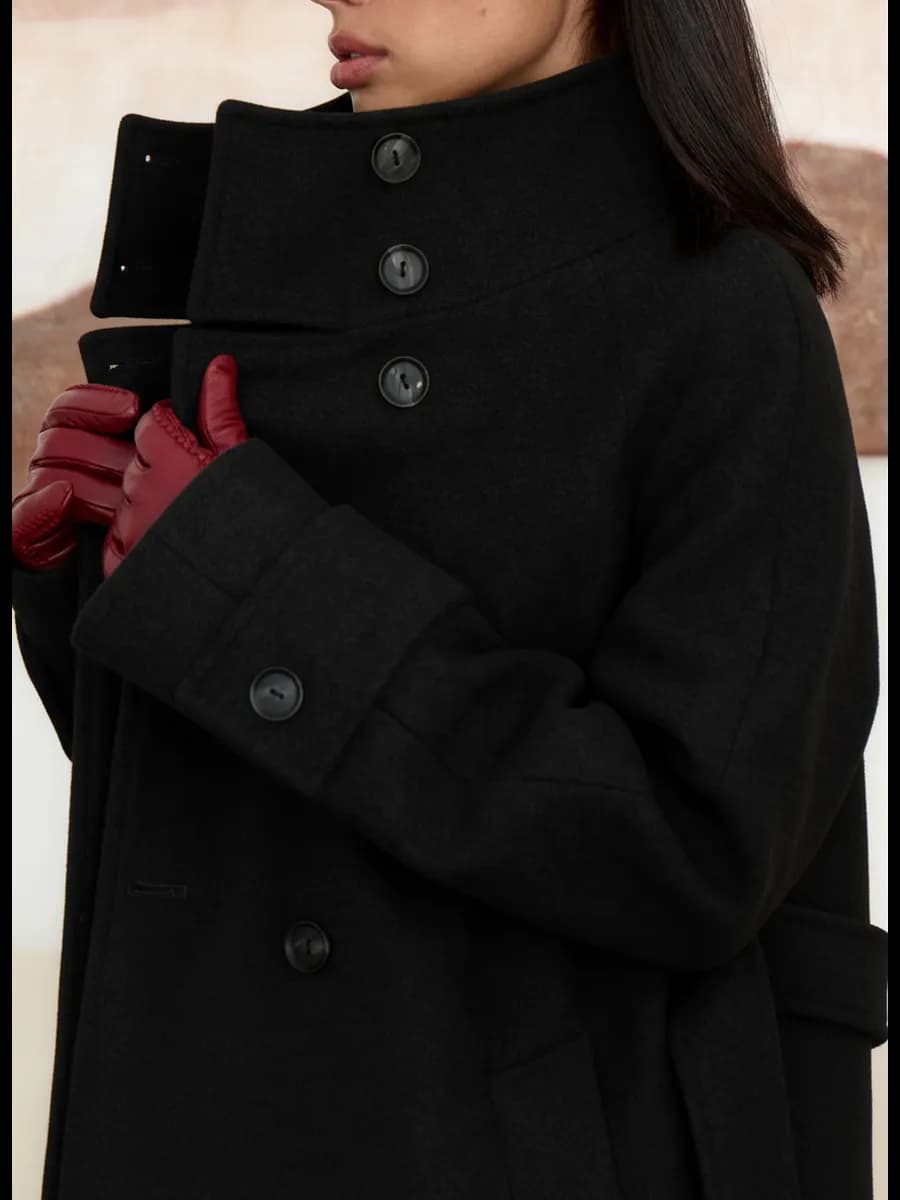 Пальто женское демисезонное с воротником стойкой