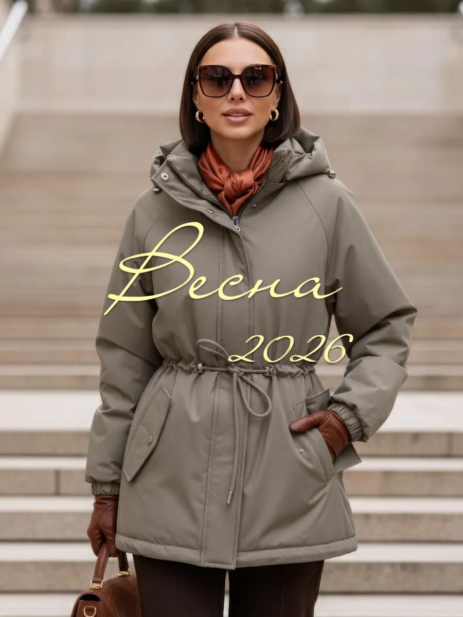 Куртка демисезонная парка с капюшоном удлиненная