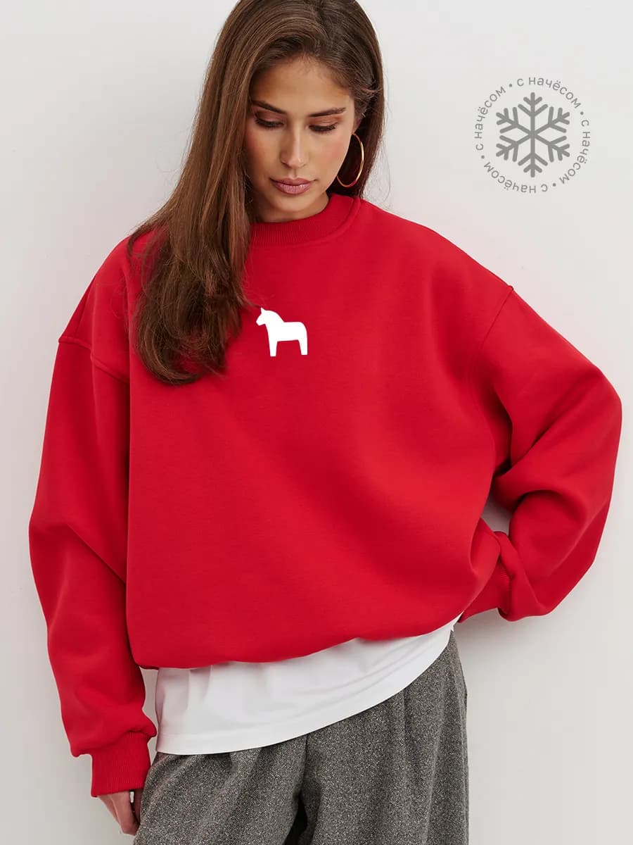 Свитшот оверсайз с принтом символ года 2026