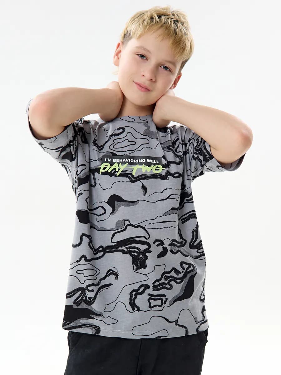 Футболка с принтом хлопок - фото 1