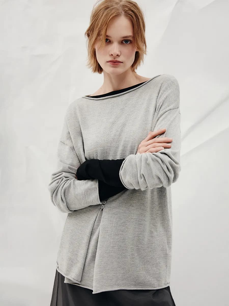 Джемпер вязаный с застежкой на пуговицы