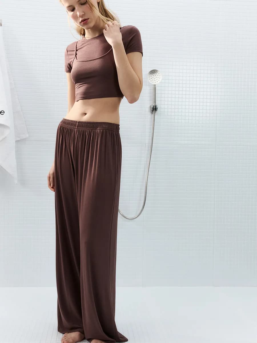 Брюки домашние вискозные широкие