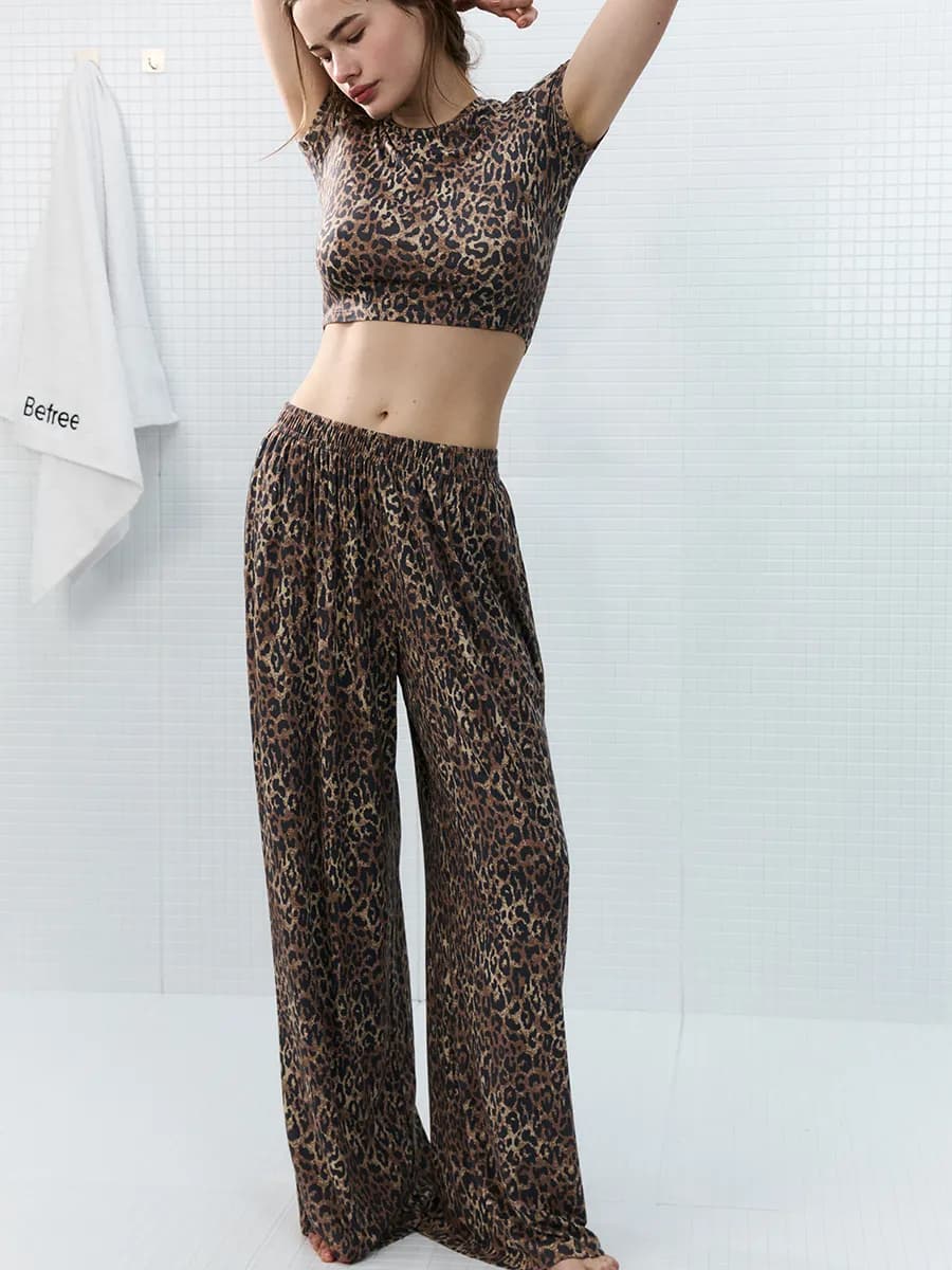 Брюки домашние вискозные широкие