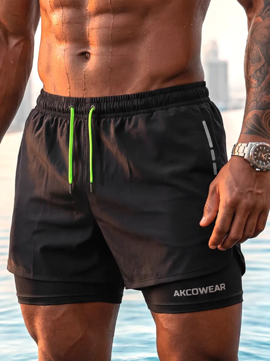 Шорты с тайтсами плавательные и пляжные, спортивные - фото 1