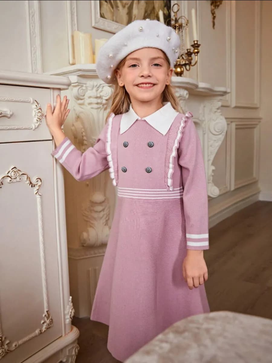 Платье для девочки трикотажное теплое