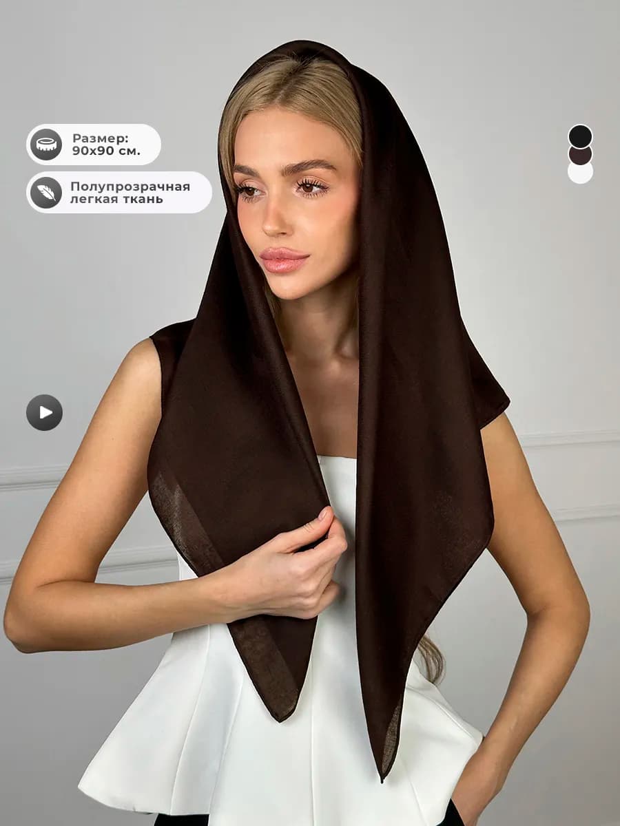 Платок на голову легкий повседневный