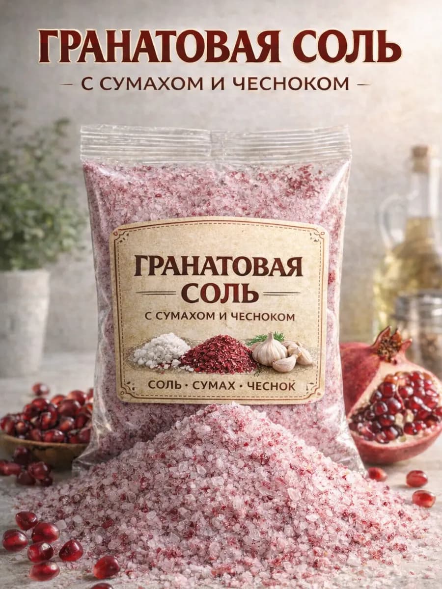 Гранатовая соль с сумахом и чесноком для мяса