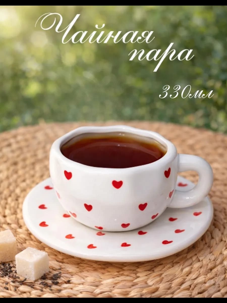 Кружка для чая и кофе с блюдцем чашка чайная пара